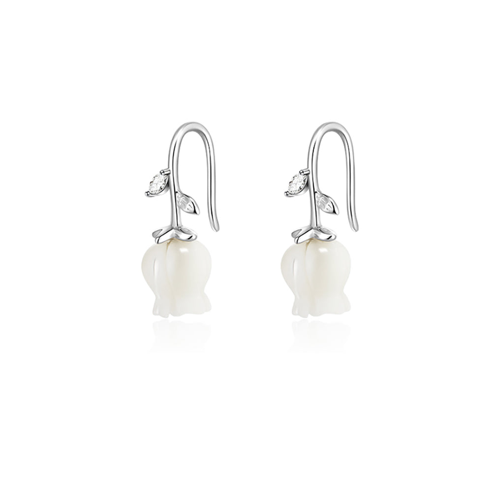 Reffeer Solid 925 Sterling Silver Flower Crawler Cuff Earrings Wraps for Women Teens Flower Wrap Earrings Climber