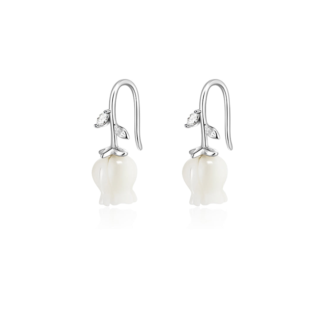 Reffeer Solid 925 Sterling Silver Flower Crawler Cuff Earrings Wraps for Women Teens Flower Wrap Earrings Climber
