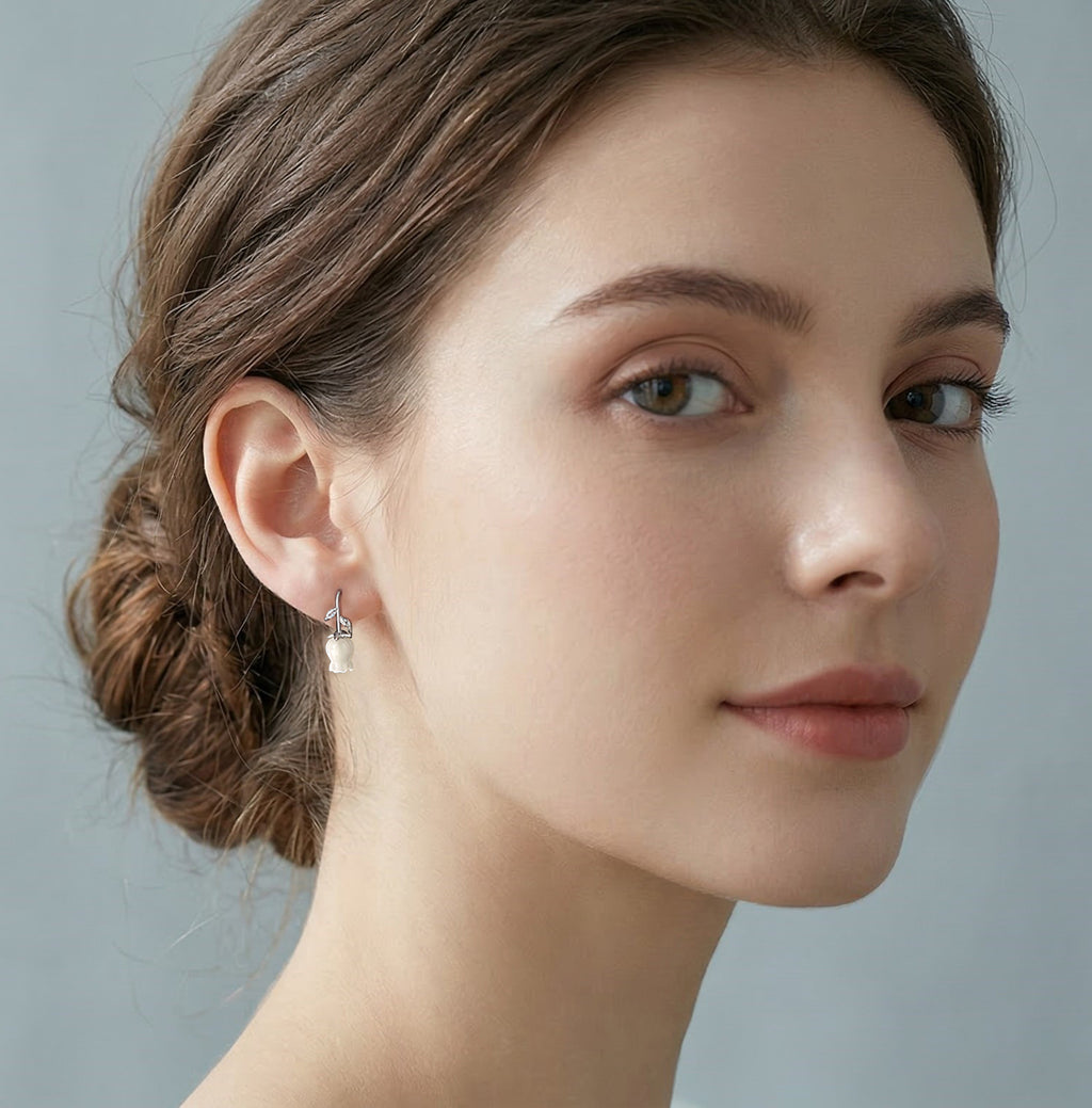 Reffeer Solid 925 Sterling Silver Flower Crawler Cuff Earrings Wraps for Women Teens Flower Wrap Earrings Climber