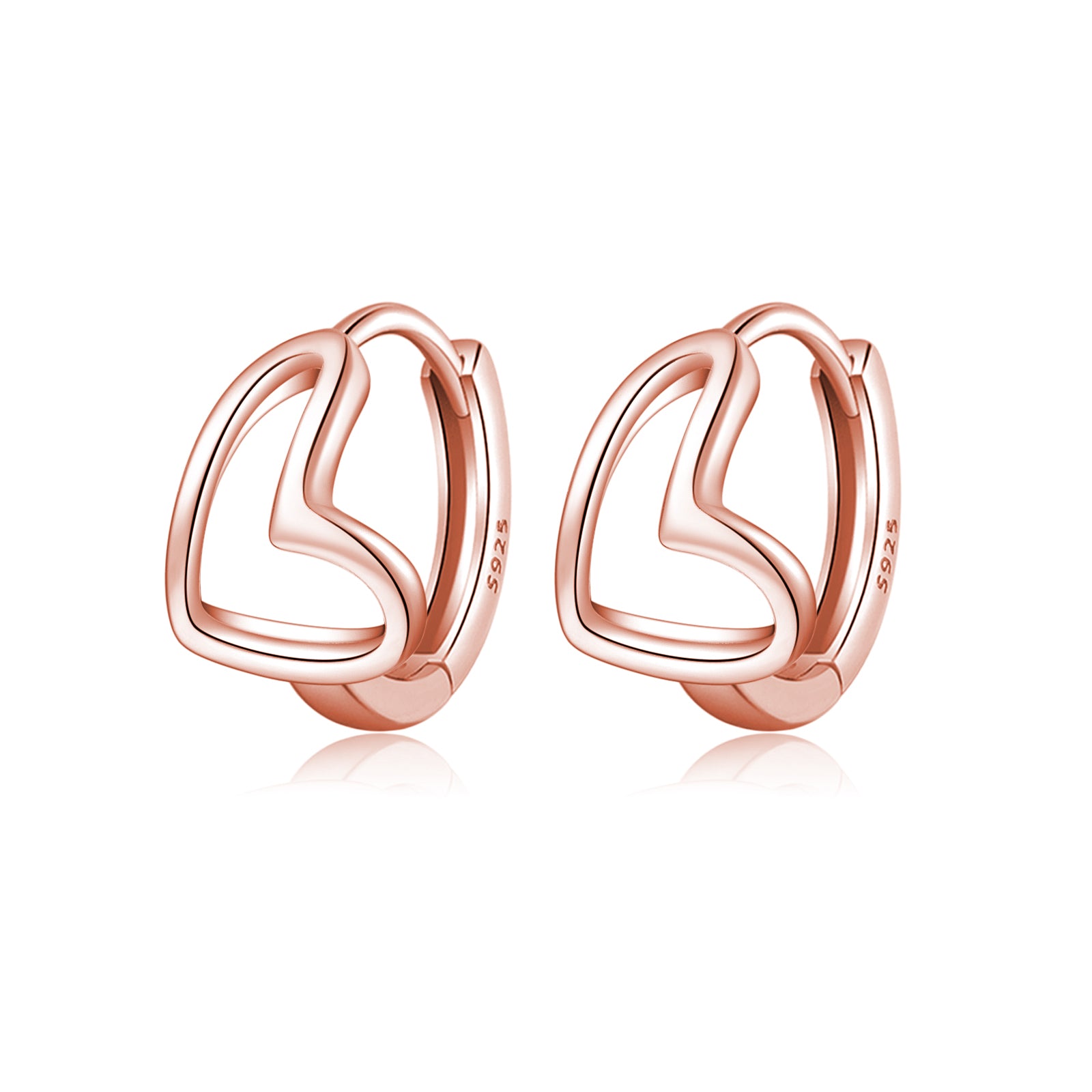 Reffeer Solid 925 Sterling Silver Love Heart Hoop Earrings for Women Teen Girls Heart Hoop Earrings Love Huggie