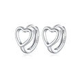 Reffeer Solid 925 Sterling Silver Love Heart Hoop Earrings Huggie for Women Teen Girls Heart Hoop Earrings Love Huggie