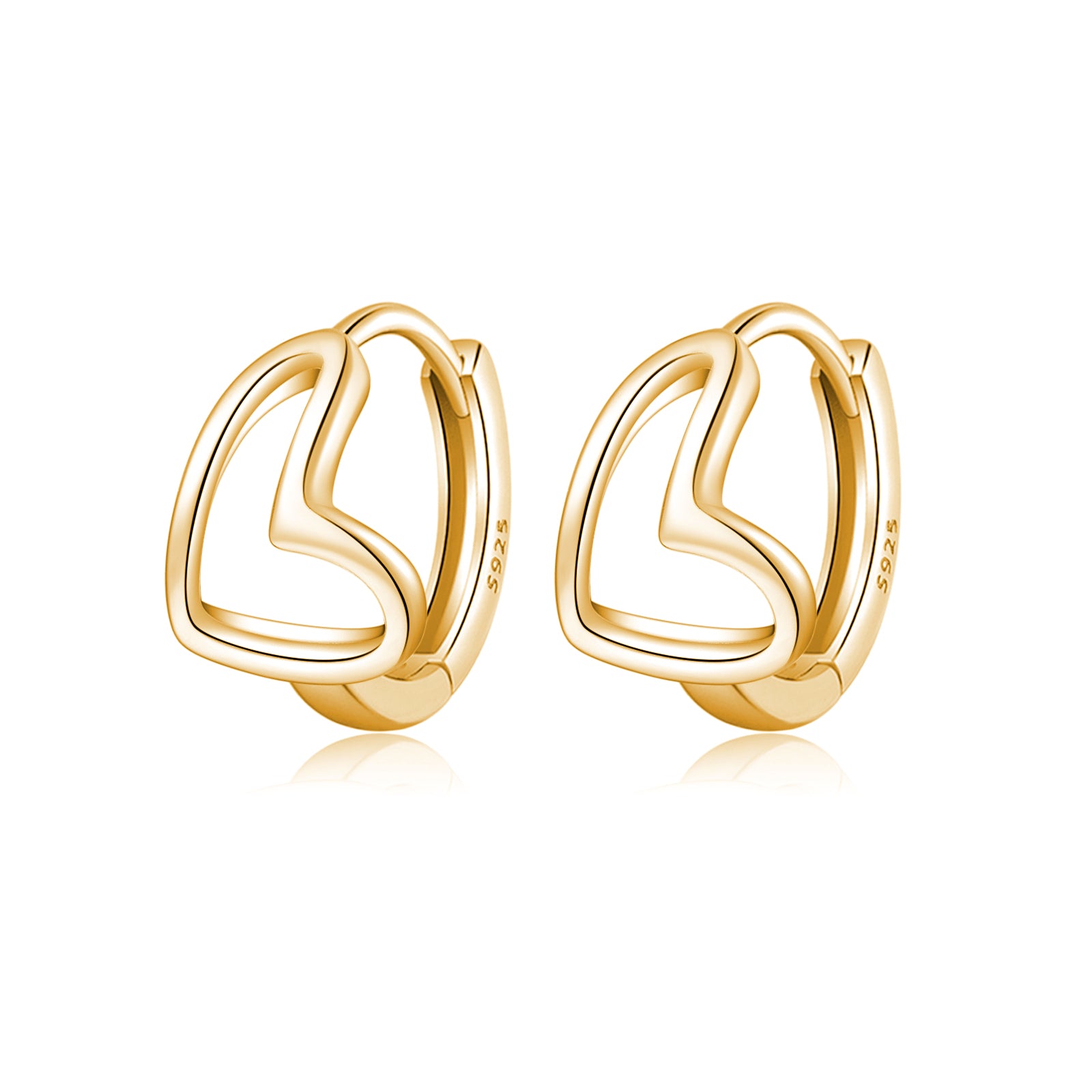 Reffeer Solid 925 Sterling Silver Love Heart Hoop Earrings for Women Teen Girls Heart Hoop Earrings Love Huggie