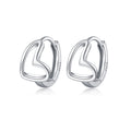 Reffeer Solid 925 Sterling Silver Love Heart Hoop Earrings for Women Teen Girls Heart Hoop Earrings Love Huggie