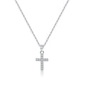 Reffeer Solid 925 Sterling Silver CZ Cross Necklace Choker for Women Teen Girls Dainty Cross Pendant Necklace