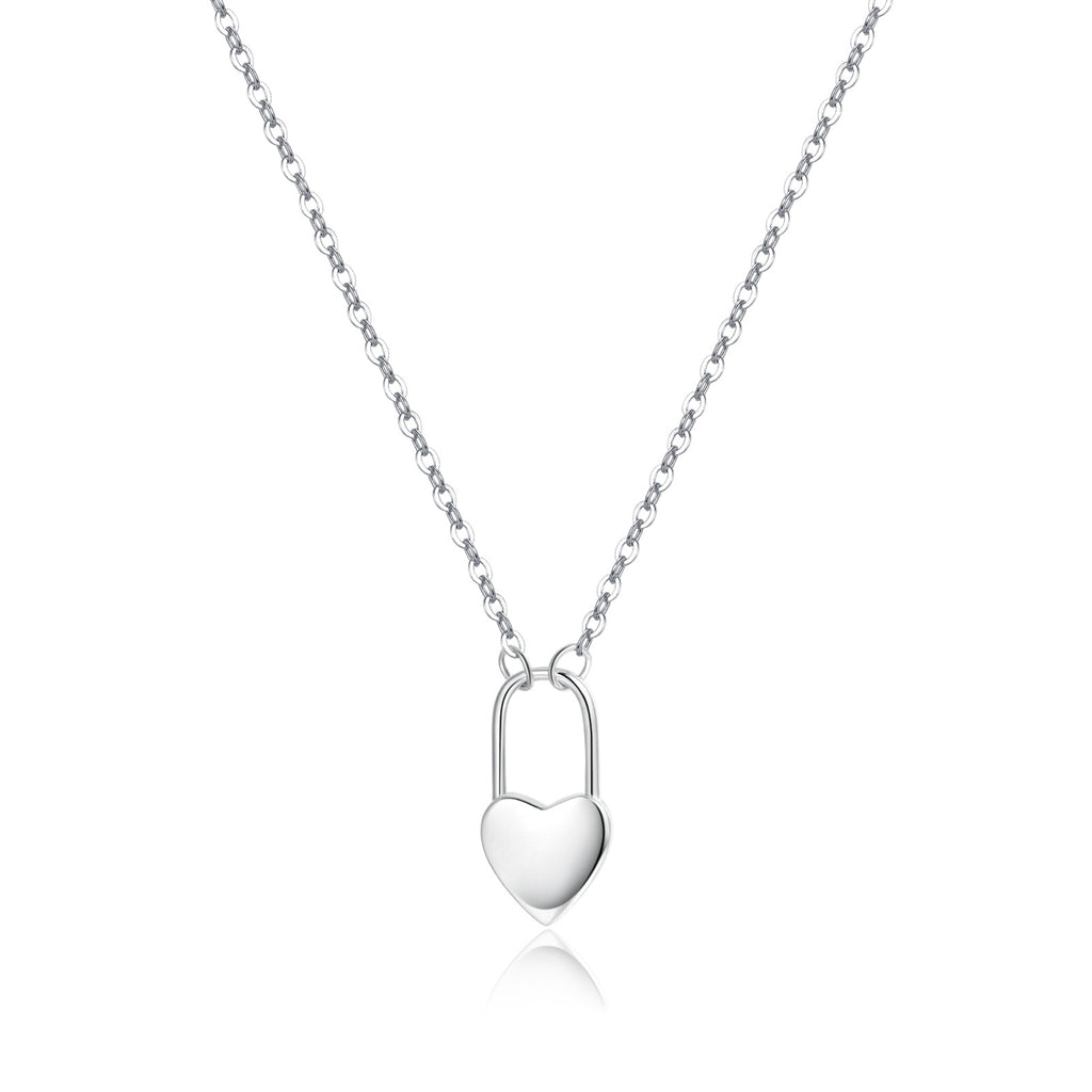 Reffeer Solid 925 Sterling Silver Heart Pin Pendant Necklace Choker for Women Teen Girls Dainty Heart Necklace