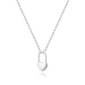 Reffeer Solid 925 Sterling Silver Heart Pin Pendant Necklace Choker for Women Teen Girls Dainty Heart Necklace