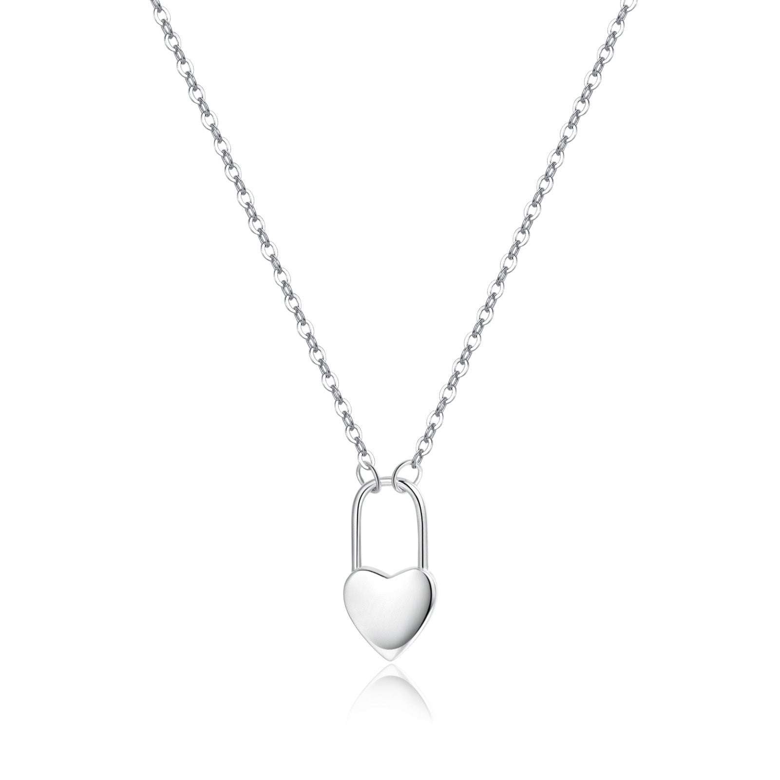 Reffeer Solid 925 Sterling Silver Heart Pin Pendant Necklace Choker for Women Teen Girls Dainty Heart Necklace