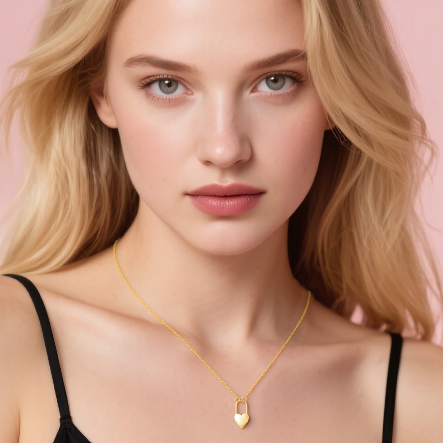 Reffeer Solid 925 Sterling Silver Heart Pin Pendant Necklace Choker for Women Teen Girls Dainty Heart Necklace