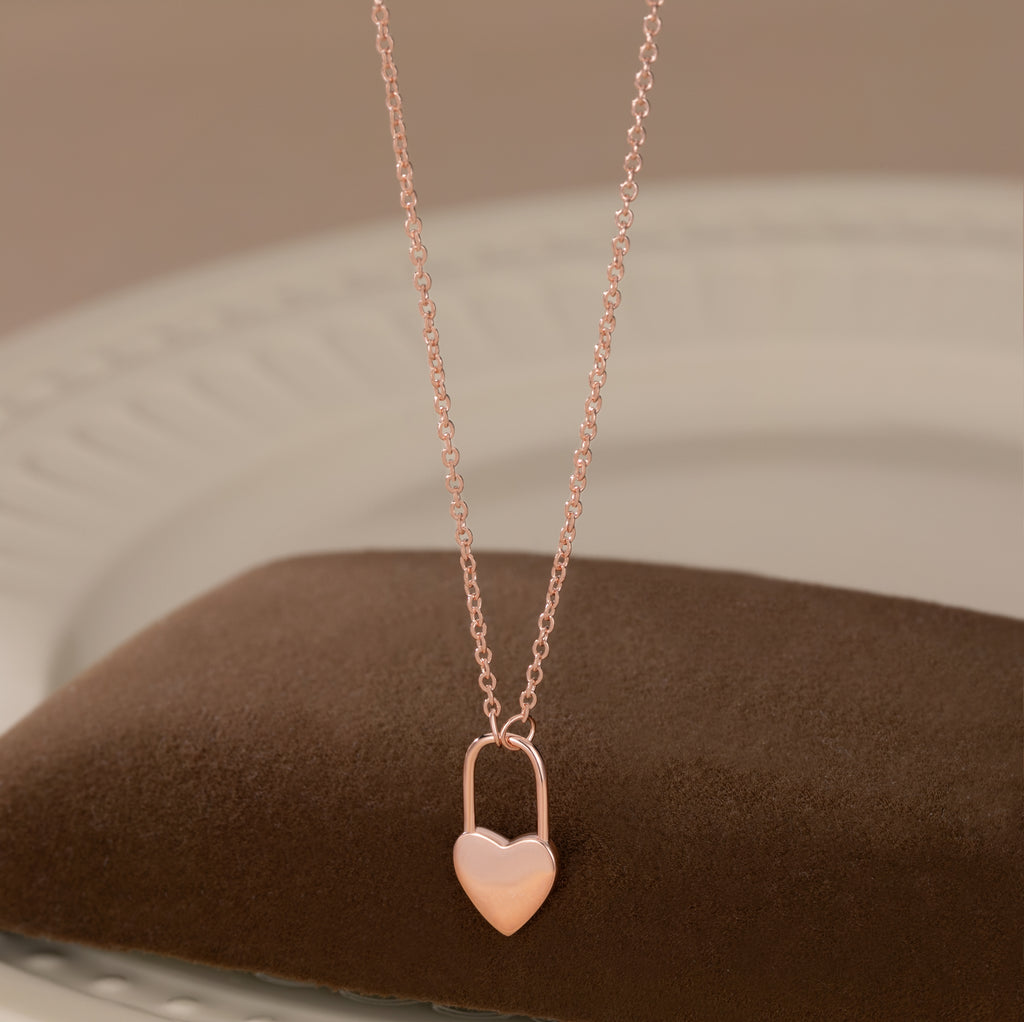 Reffeer Solid 925 Sterling Silver Heart Pin Pendant Necklace Choker for Women Teen Girls Dainty Heart Necklace