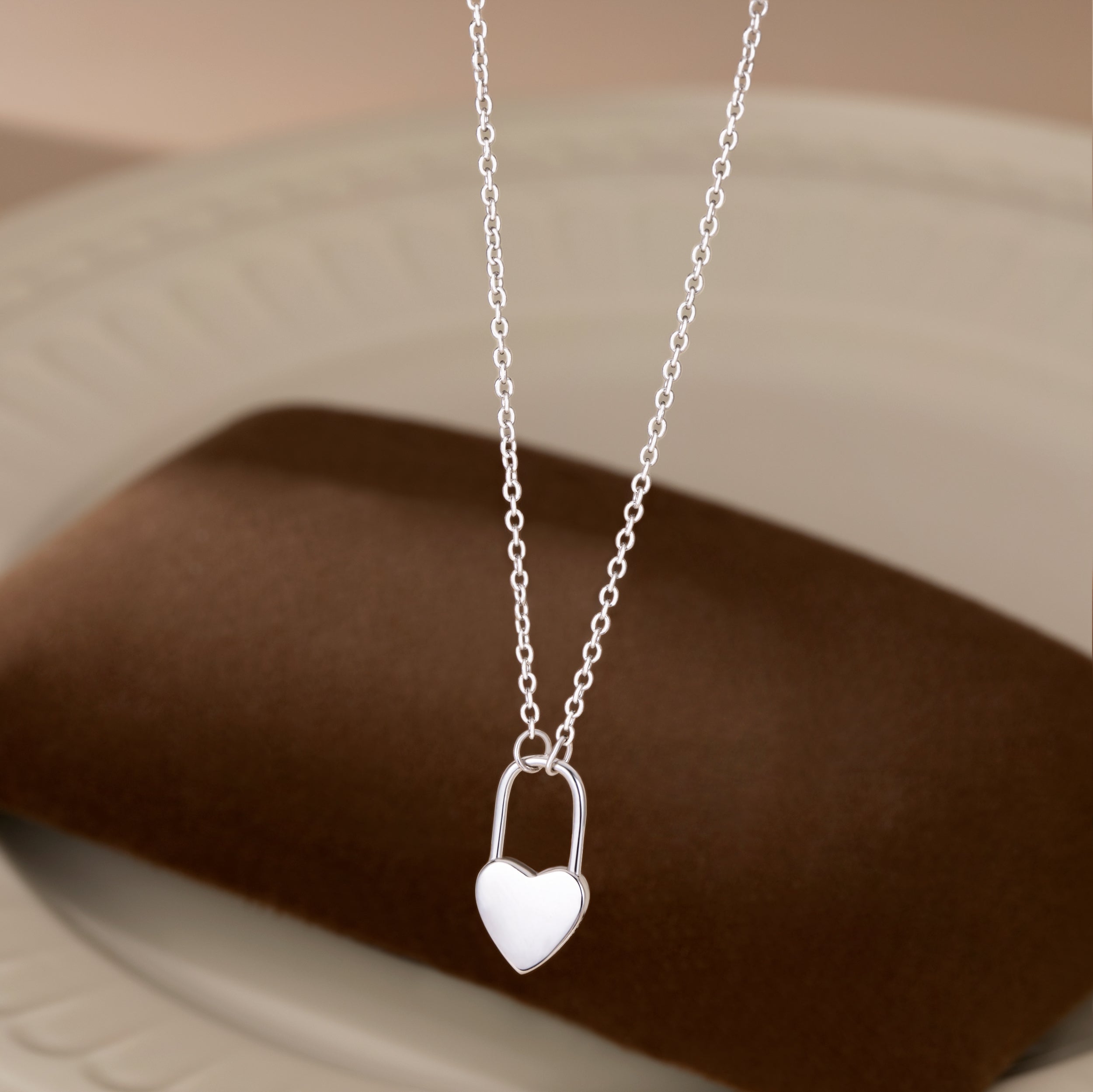 Reffeer Solid 925 Sterling Silver Heart Pin Pendant Necklace Choker for Women Teen Girls Dainty Heart Necklace