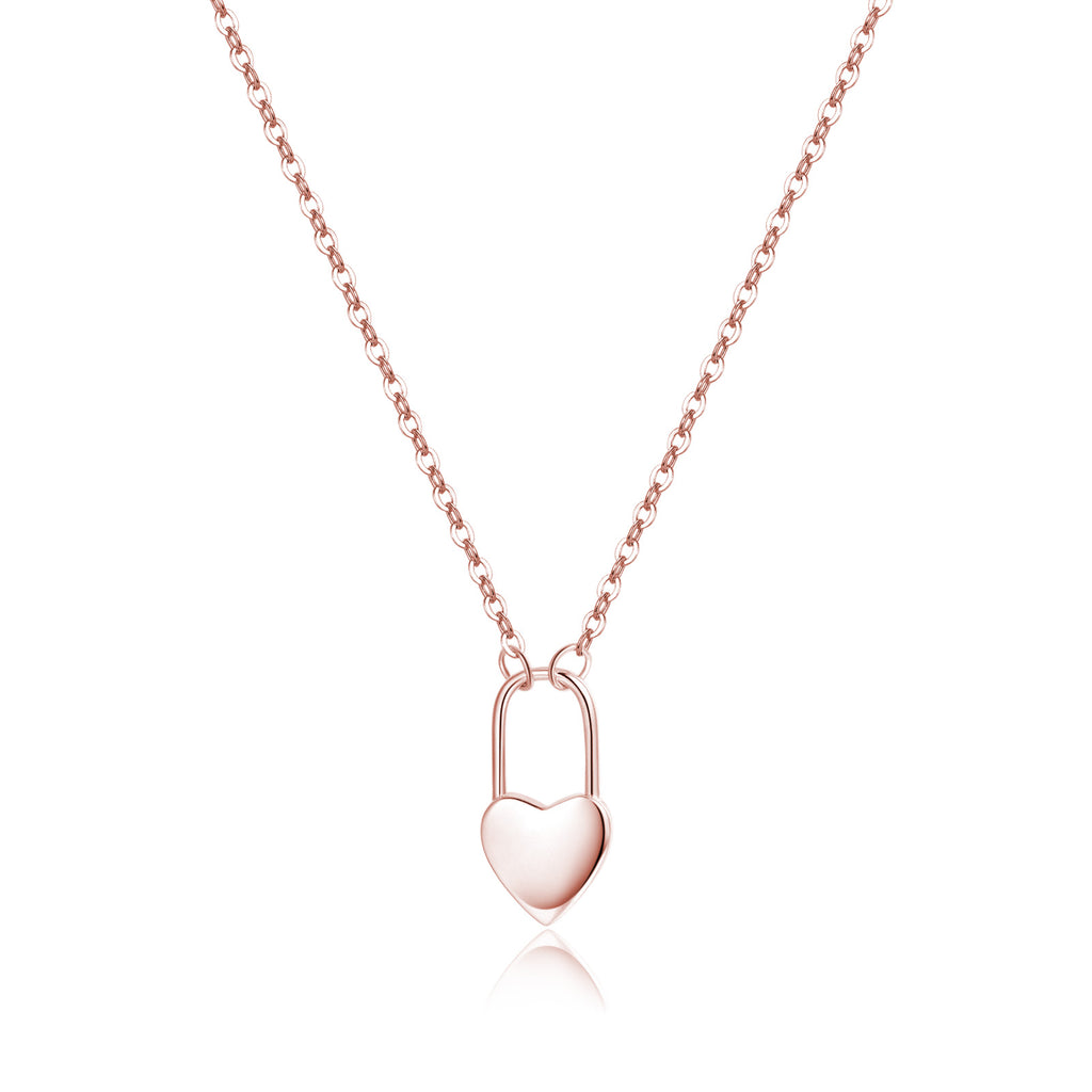 Reffeer Solid 925 Sterling Silver Heart Pin Pendant Necklace Choker for Women Teen Girls Dainty Heart Necklace