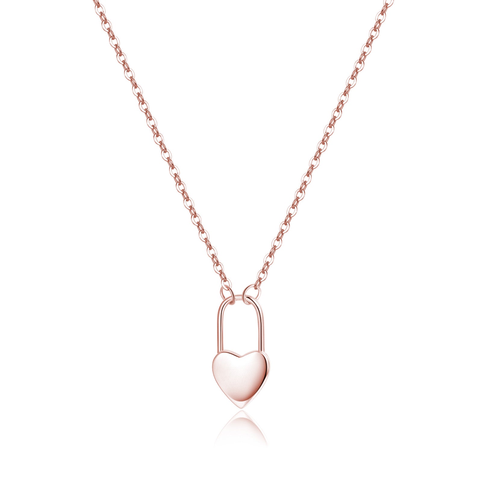 Reffeer Solid 925 Sterling Silver Heart Pin Pendant Necklace Choker for Women Teen Girls Dainty Heart Necklace