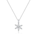 Reffeer Solid 925 Sterling Silver Snowflake Necklace Chain for Women Teens CZ Snowflake Pendant Necklace Dainty Winter Necklace