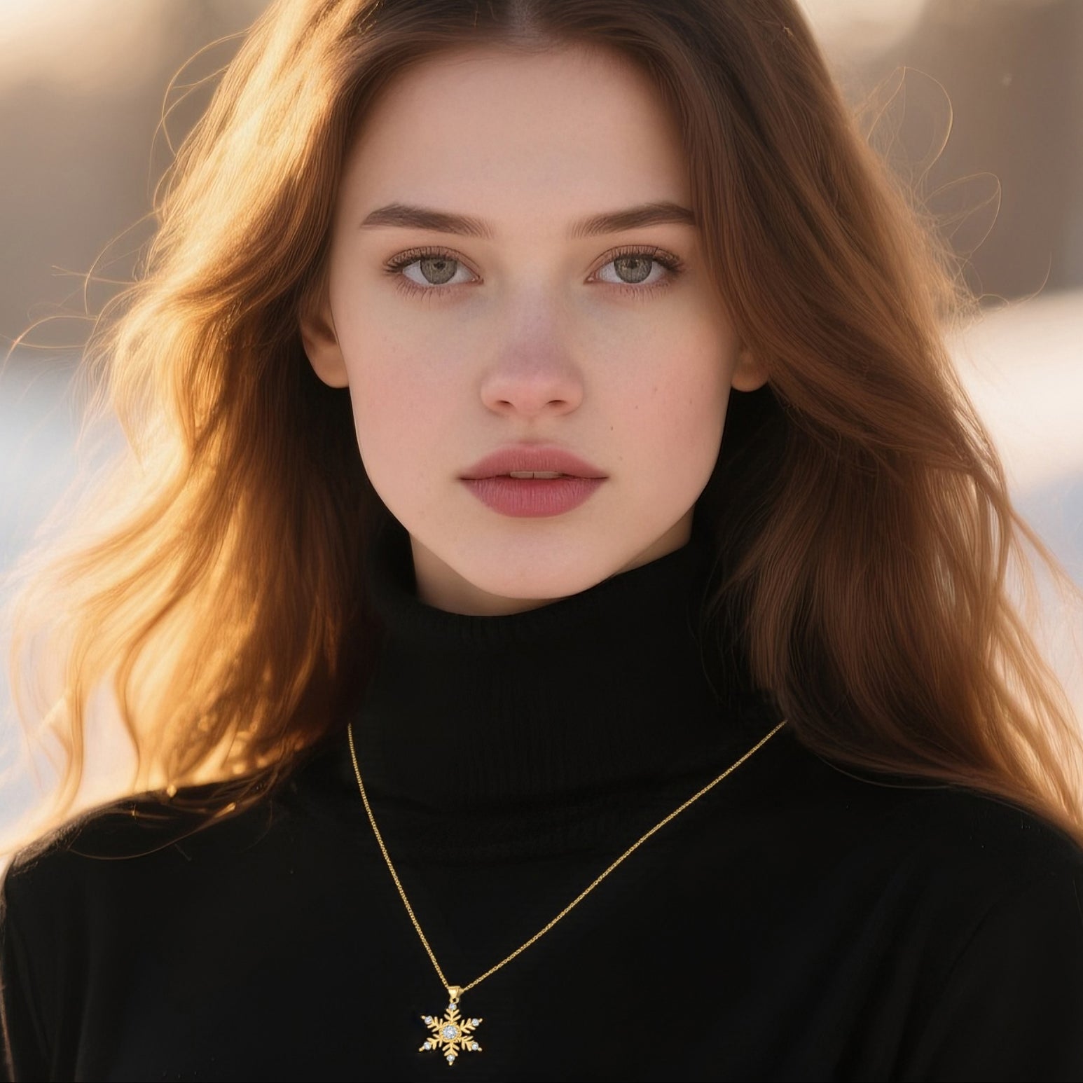 Reffeer Solid 925 Sterling Silver Snowflake Necklace Chain for Women Teens CZ Snowflake Pendant Necklace Dainty Winter Necklace