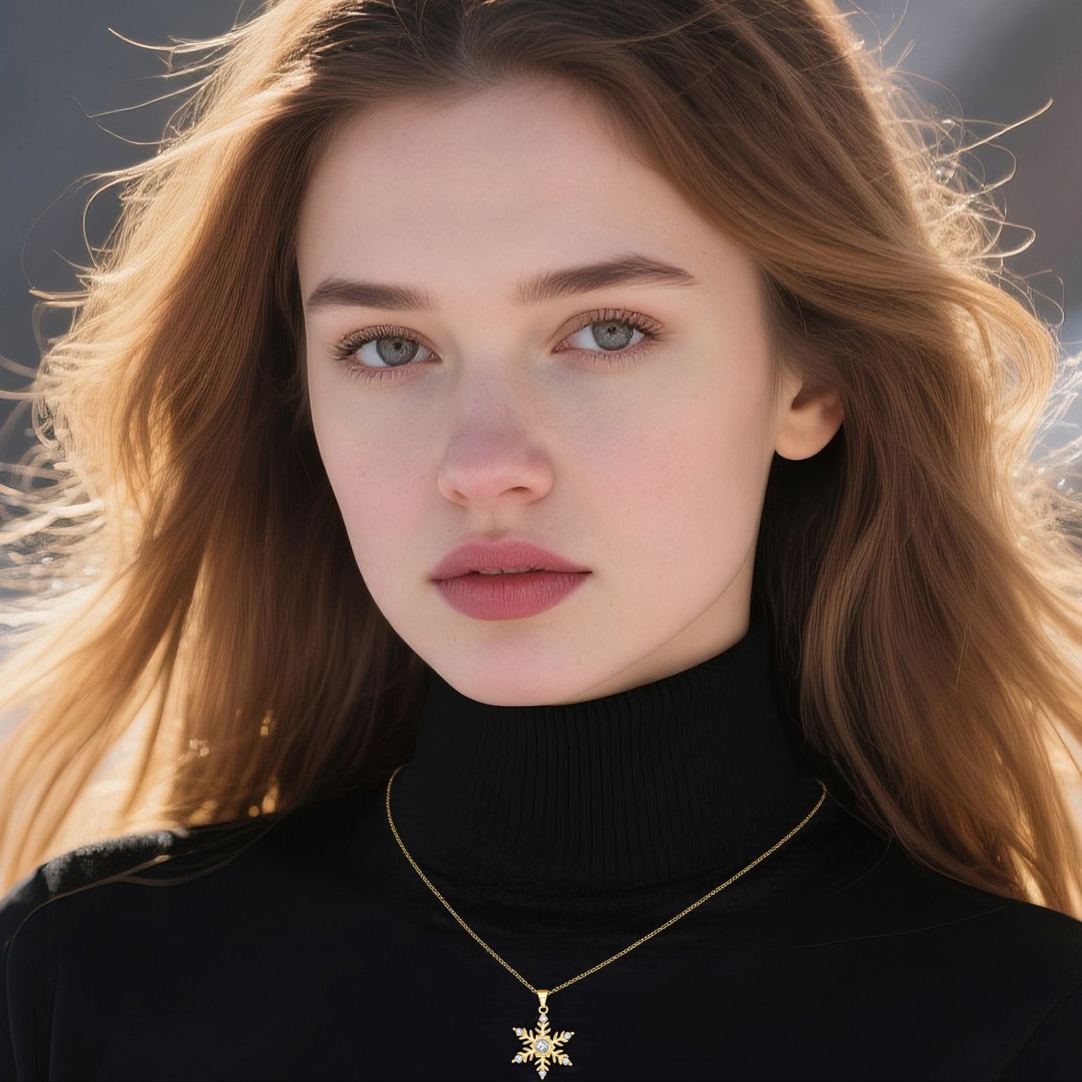 Reffeer Solid 925 Sterling Silver Snowflake Necklace Chain for Women Teens CZ Snowflake Pendant Necklace Dainty Winter Necklace