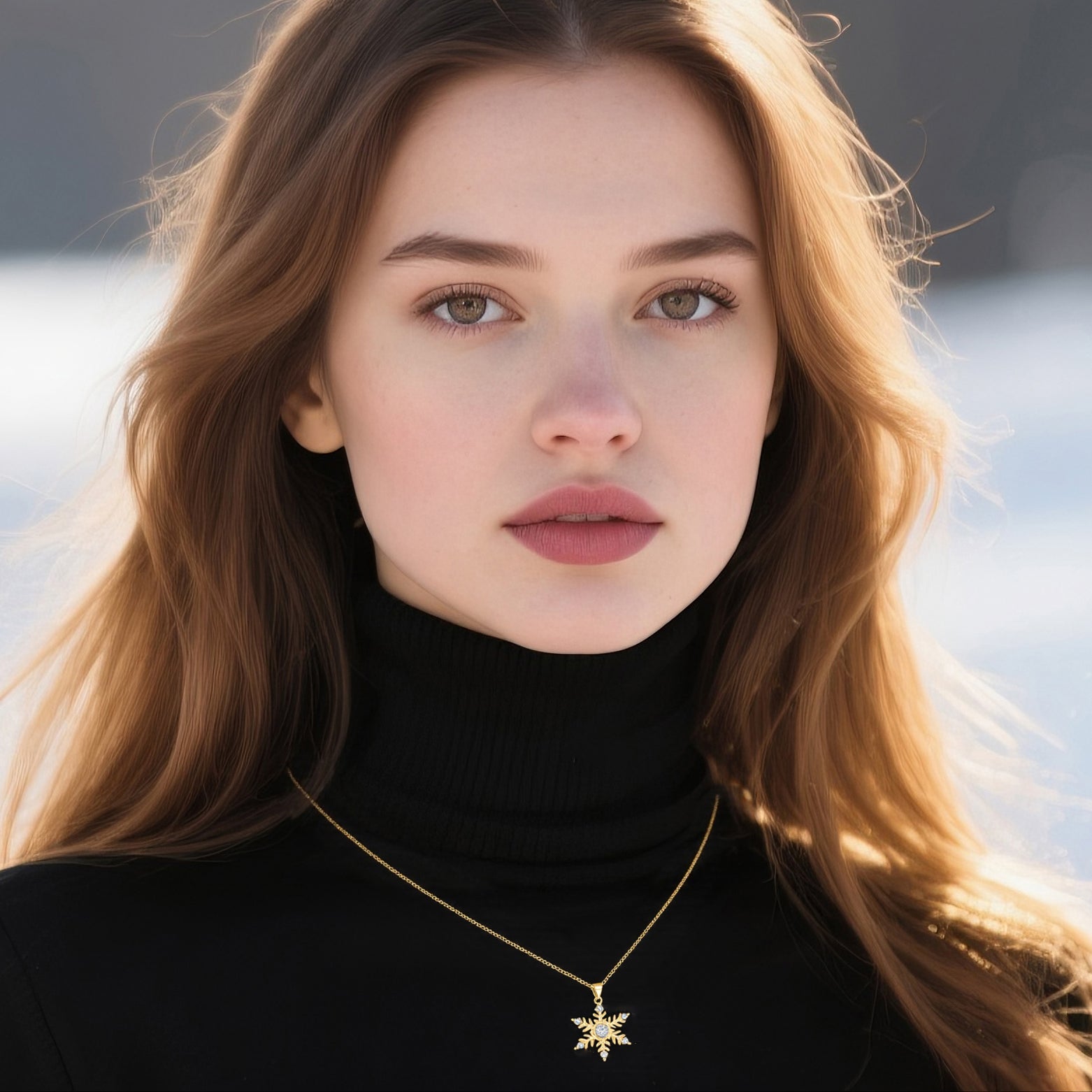 Reffeer Solid 925 Sterling Silver Snowflake Necklace Chain for Women Teens CZ Snowflake Pendant Necklace Dainty Winter Necklace