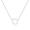 Reffeer Solid 925 Sterling Silver Sun Pendant Necklace for Women Teen Girls Sun Choker Necklace
