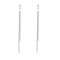 Reffeer Solid 925 Sterling Silver Tassel Chain Dangle Earrings for Women Teen Girls Long Dangle Drop Earrings Minimalist