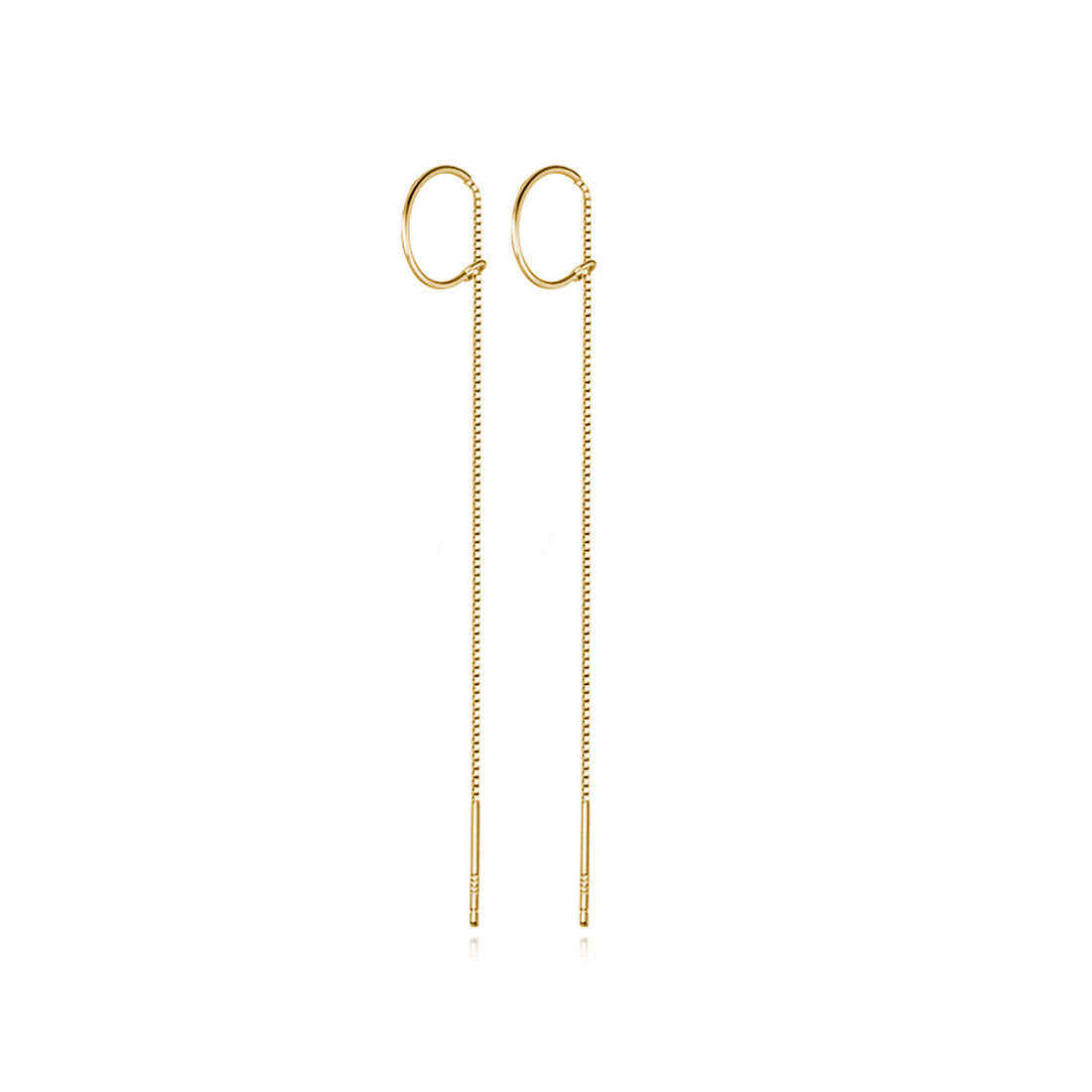 Reffeer Solid 925 Sterling Silver Chain Dangle Earrings Tassel for Women Teen Girls Long Dangle Earrings Minimalist Threader Earrings