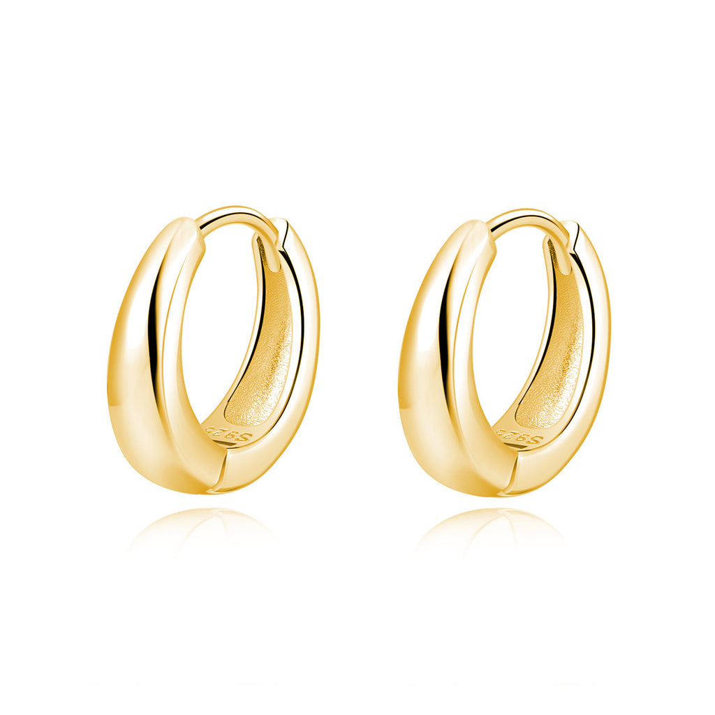 Reffeer 925 Sterling Silver Chunky Hoop Earrings for Women Teens Thick Hoop Earrings Teardrop Hoop Earrings