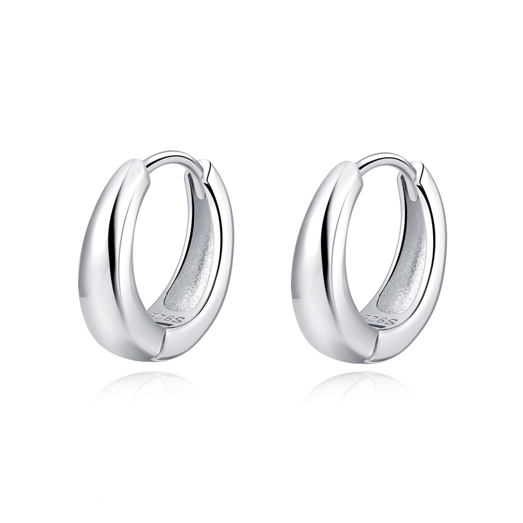 Reffeer 925 Sterling Silver Chunky Hoop Earrings for Women Teens Thick Hoop Earrings Teardrop Hoop Earrings