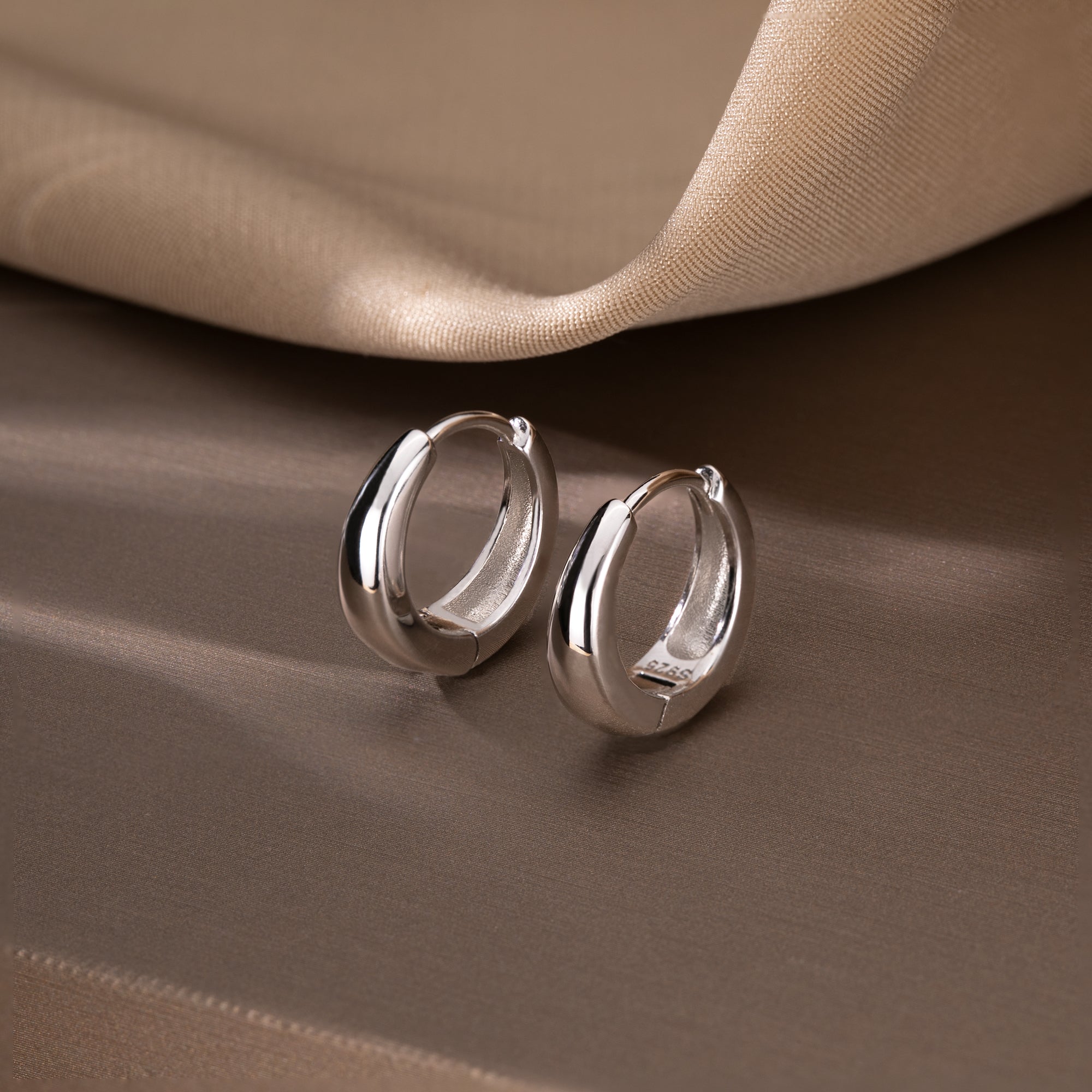 Reffeer 925 Sterling Silver Chunky Hoop Earrings for Women Teens Thick Hoop Earrings Teardrop Hoop Earrings