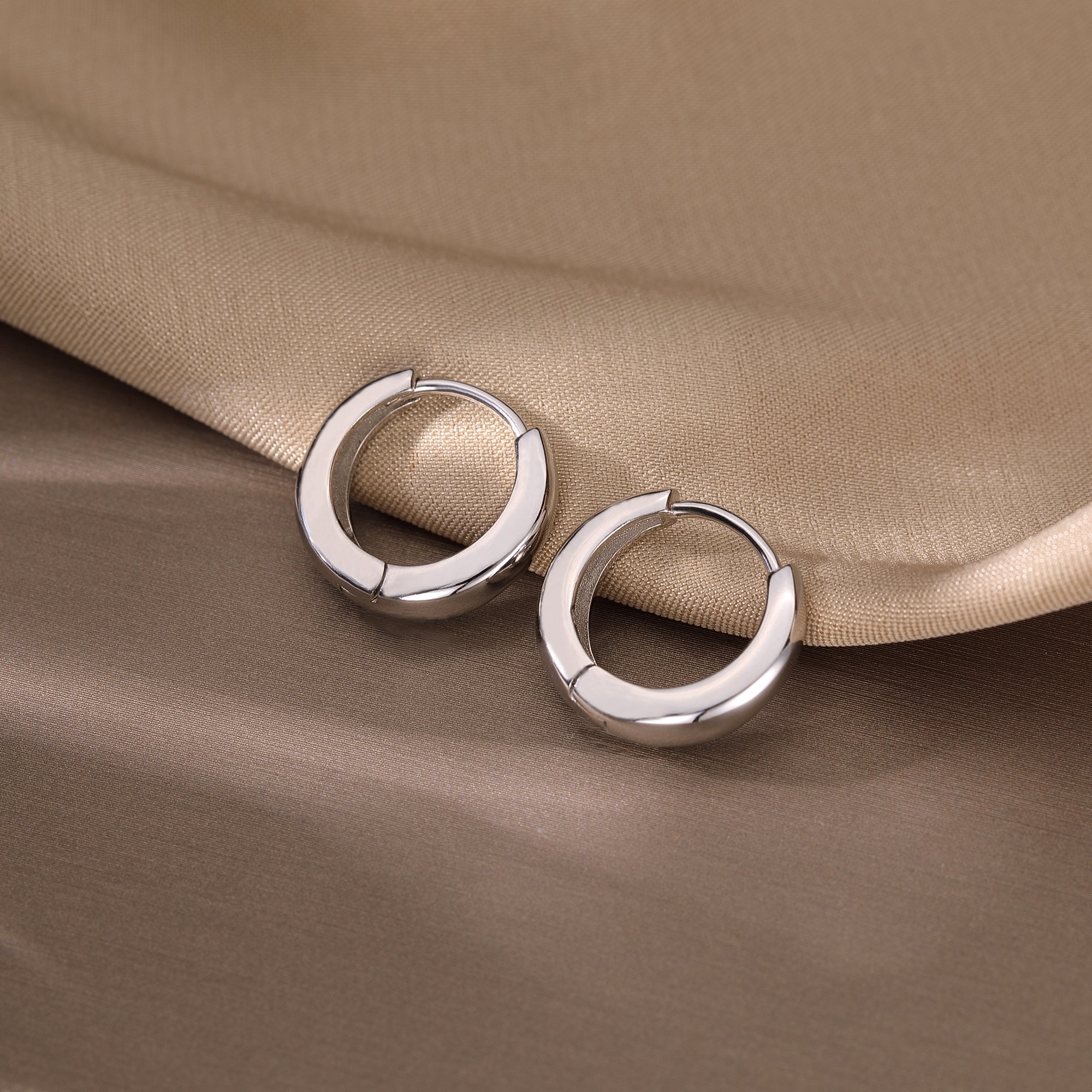 Reffeer 925 Sterling Silver Chunky Hoop Earrings for Women Teens Thick Hoop Earrings Teardrop Hoop Earrings