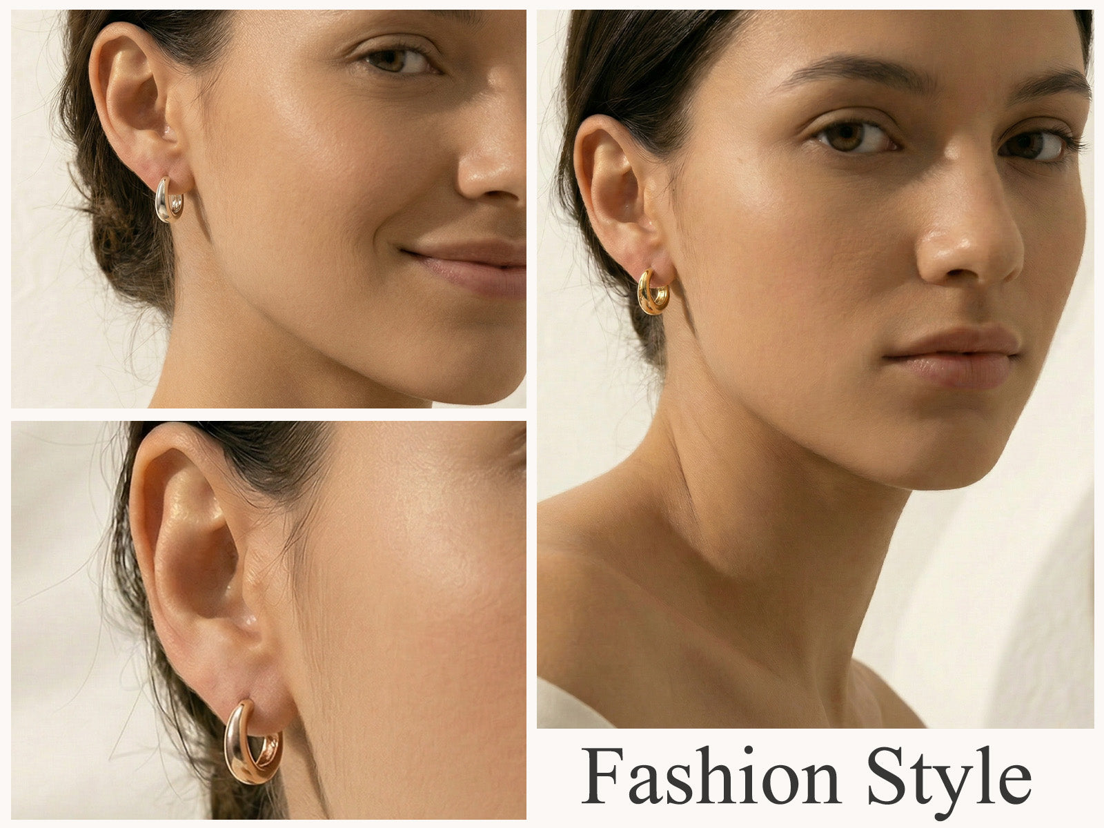 Reffeer 925 Sterling Silver Chunky Hoop Earrings for Women Teens Thick Hoop Earrings Teardrop Hoop Earrings