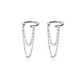 Reffeer Solid 925 Sterling Silver Minimalist Cuff Earrings Chain for Women Cartilage Wrap Earrings Helix Cuffs