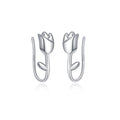 Reffeer Solid 925 Sterling Silver Flower Crawler Cuff Earrings Wraps for Women Teens Tulip Flower Wrap Earrings