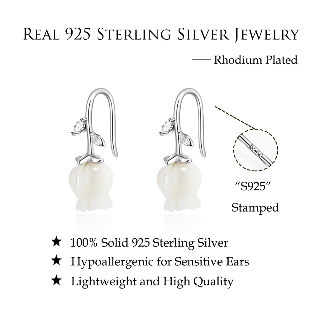 Reffeer Solid 925 Sterling Silver Flower Crawler Cuff Earrings Wraps for Women Teens Flower Wrap Earrings Climber