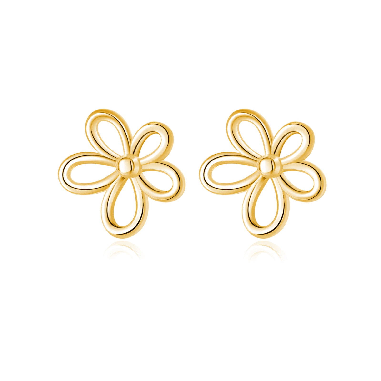 Reffeer Solid 925 Sterling Silver Flower Stud Earrings for Women Teen Girls Hollow Flower Stud Earrings Spring