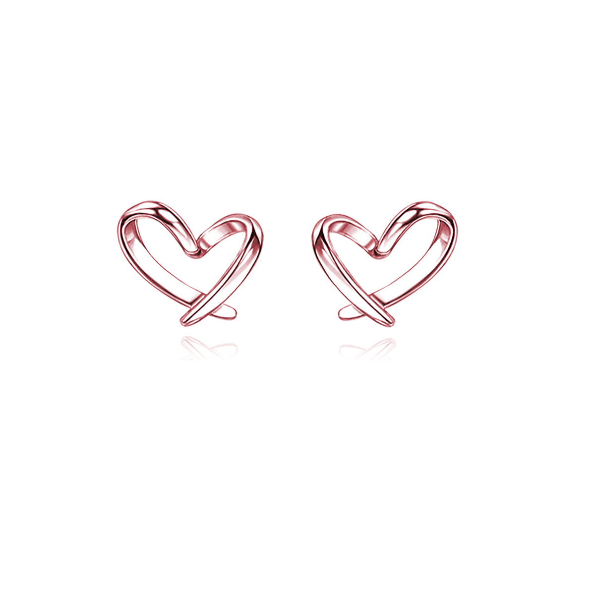 Reffeer Solid 925 Sterling Silver Tiny Heart Stud Earrings for Women Teen Girls Love Heart Stud Earrings