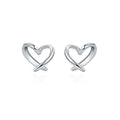 Reffeer Solid 925 Sterling Silver Tiny Heart Stud Earrings for Women Teen Girls Love Heart Stud Earrings