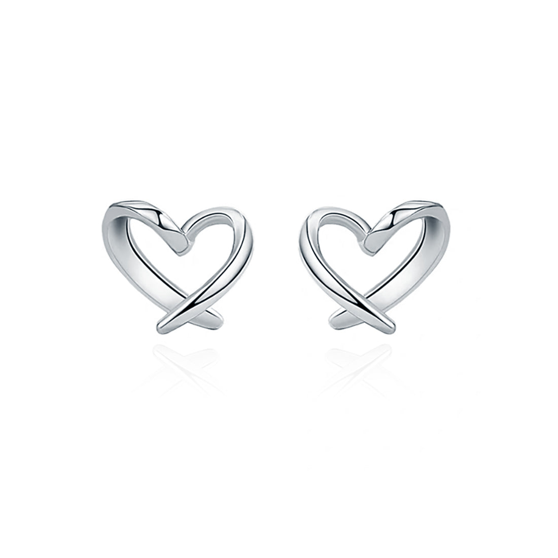Reffeer Solid 925 Sterling Silver Tiny Heart Stud Earrings for Women Teen Girls Love Heart Stud Earrings