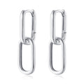 Reffeer 925 Sterling Silver Link Chain Earrings Hoop for Women Teens U Hoop Earrings Minimalist Huggie Drop Earrings