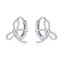 Reffeer Solid 925 Sterling Silver Bow Hoop Earrings Ribbon for Women Teen Girls Bowknot Hoop Earrings Huggie Cartilage Helix Earrings