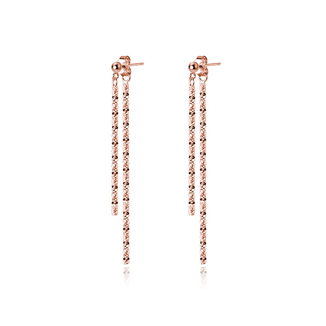 Reffeer Solid 925 Sterling Silver Tassel Chain Dangle Earrings for Women Teen Girls Minimalist Dangle Earrings Drops