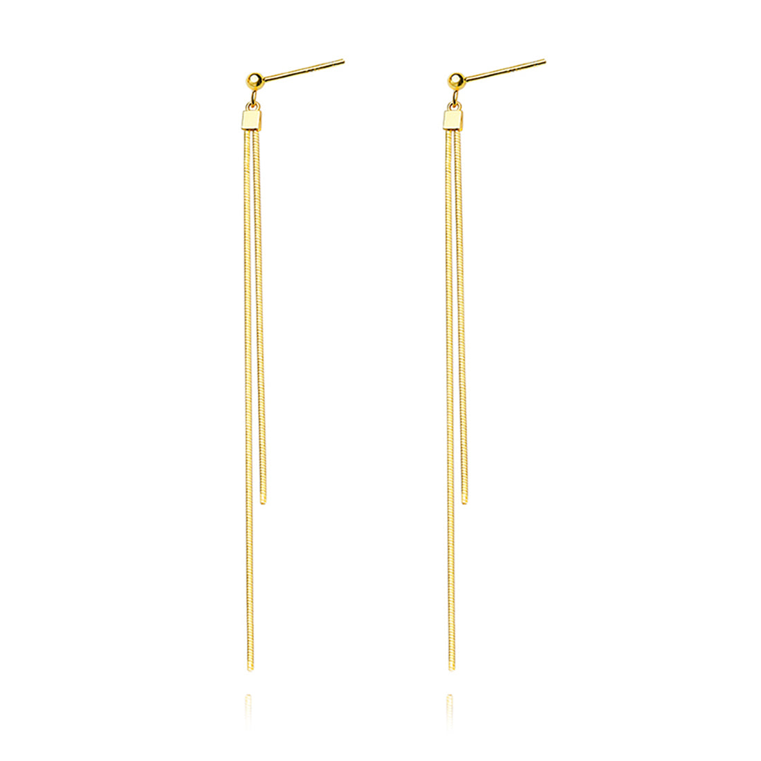 Reffeer Solid 925 Sterling Silver Tassel Chain Dangle Earrings for Women Teen Girls Long Dangle Drop Earrings Minimalist
