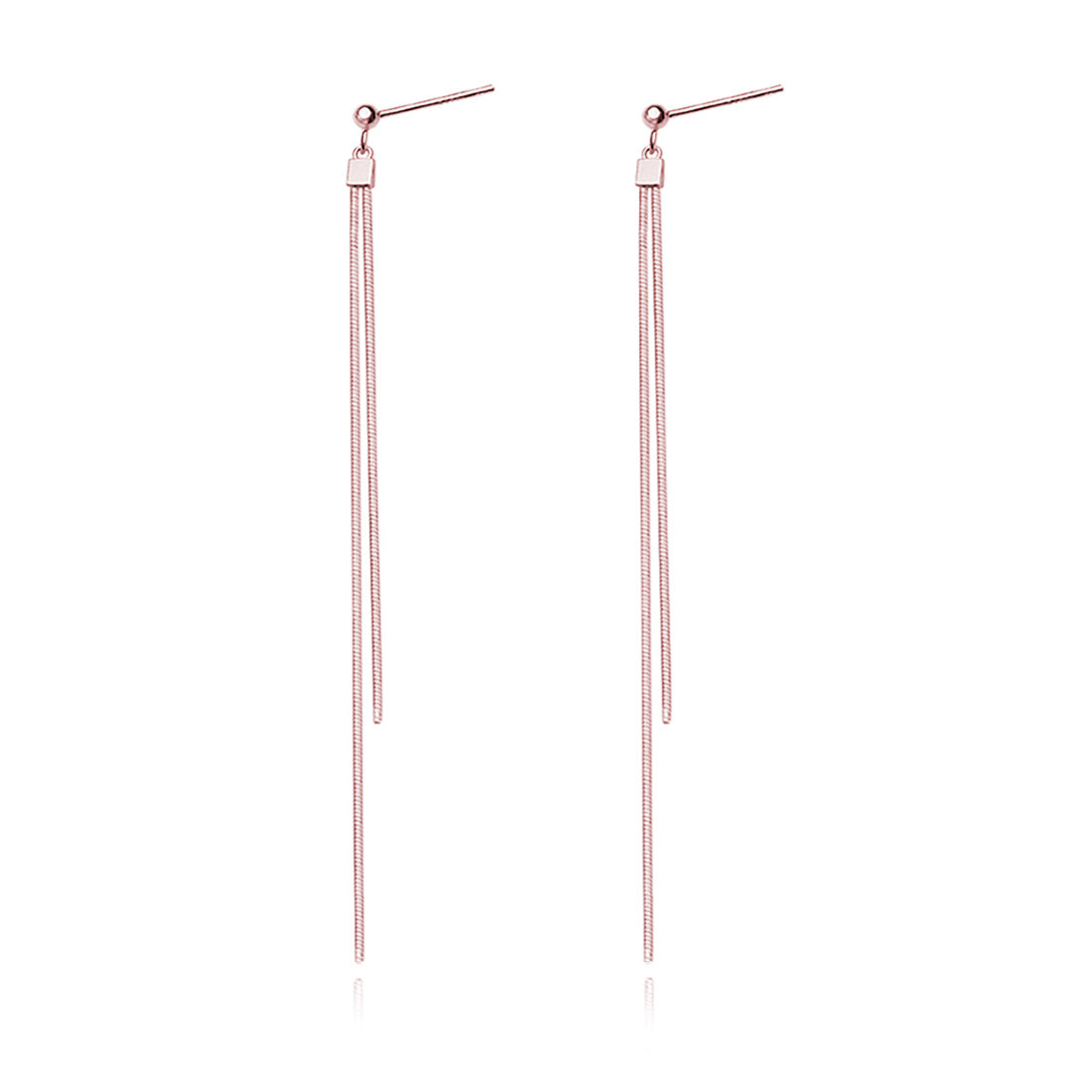 Reffeer Solid 925 Sterling Silver Tassel Chain Dangle Earrings for Women Teen Girls Long Dangle Drop Earrings Minimalist